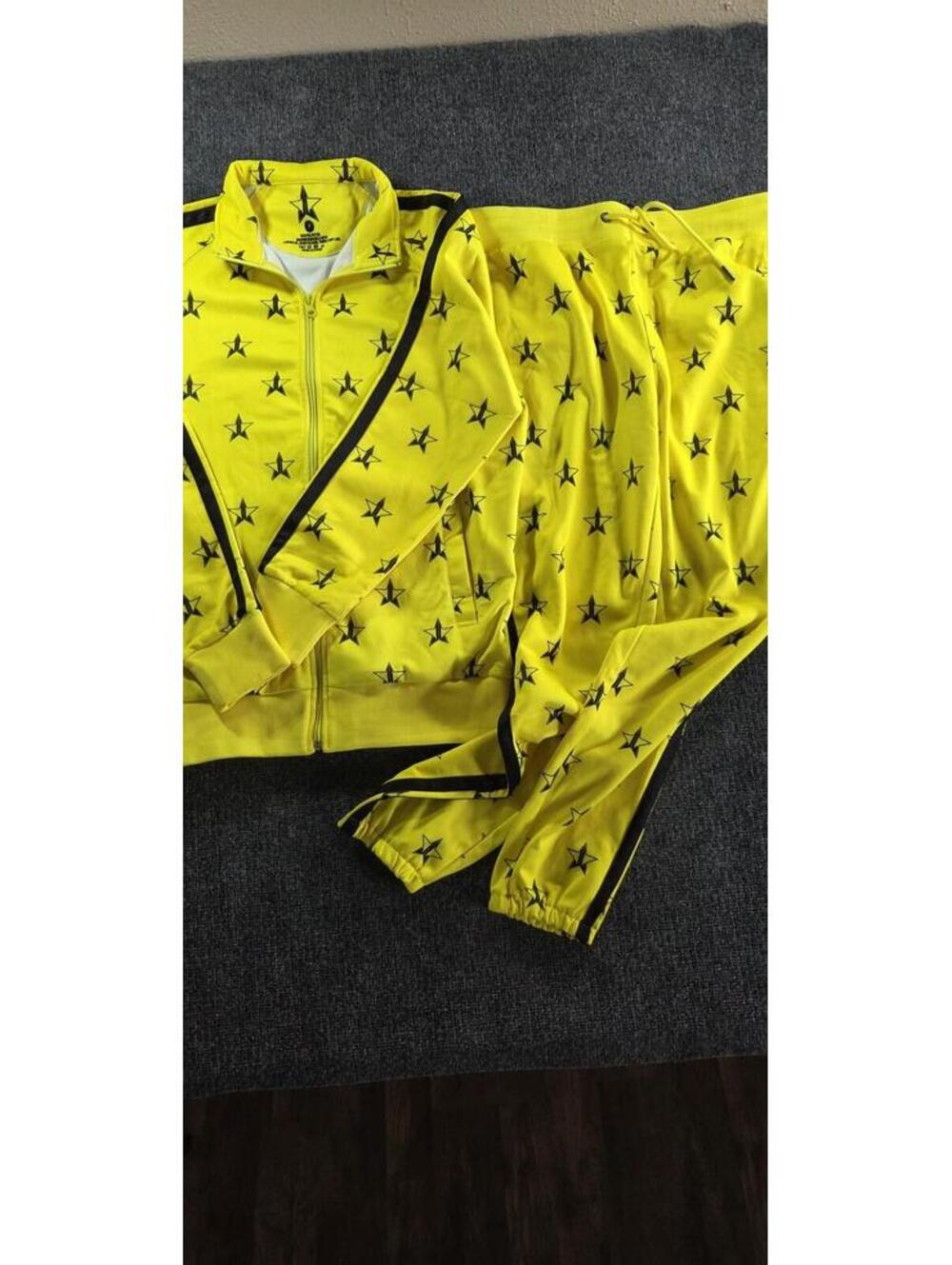 Jeffree Star Cosmetics JSC Yellow Star Tracksuit Jacket Pants Set Size M